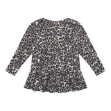 ALMA-LS-FRILL-TSHIRT (KIDS) - GRAY BLACK LEO