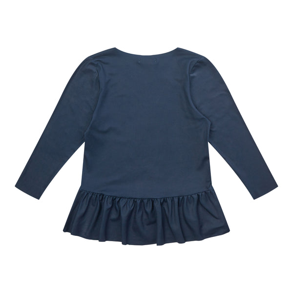 ALMA-LS-FRILL-TSHIRT (KIDS) - NAVY1