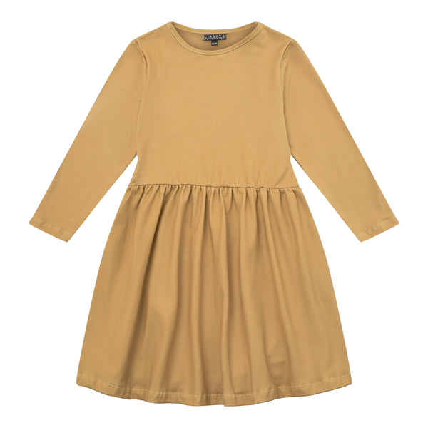 ALMA-LS-BABYDOLL-DRESS (KIDS) - HONEY GOLD