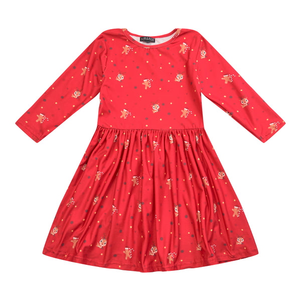 ALMA-LS-BABYDOLL-DRESS (KIDS) - RANDY&amp;COOKIE RED X-MAS21