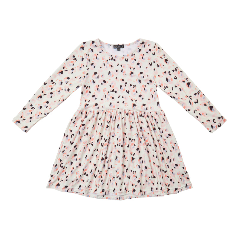 ALMA-LS-BABYDOLL-DRESS (KIDS) - PASTEL LEO