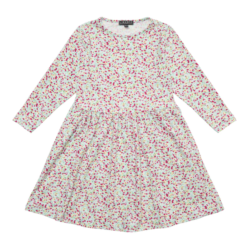 ALMA-LS-BABYDOLL-DRESS (KIDS) - YELLOW FLOWER