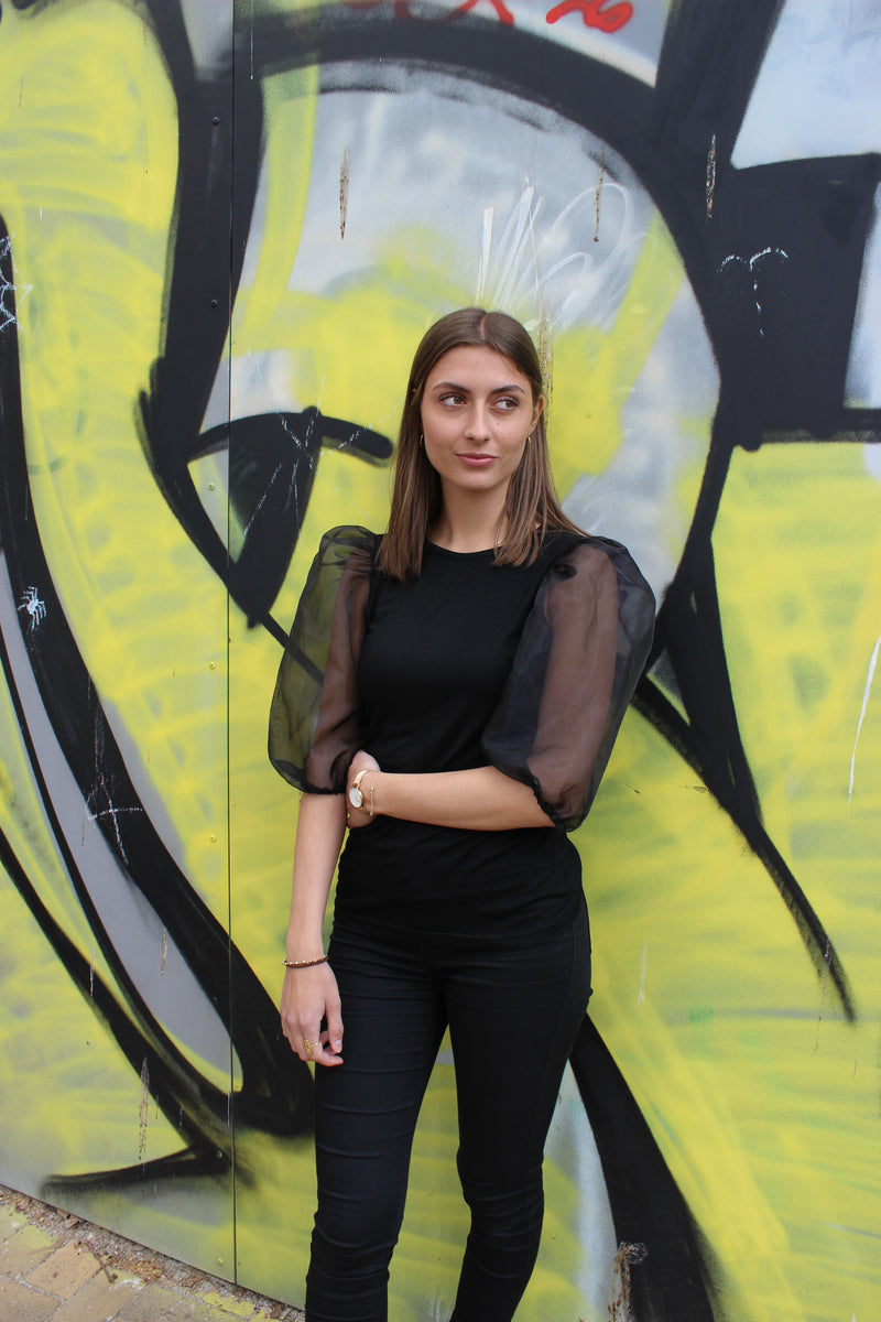 NYNNE BLOUSE - BLACK