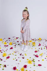 ALMA-LS-BABYDOLL-DRESS (KIDS) - YELLOW FLOWER