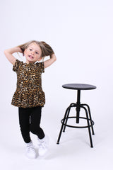 ALMA-FRILL-T-SHIRT (KIDS) - SAND BLACK LEO