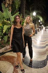 CILLE-SHORT-STRAP-DRESS - BLACK
