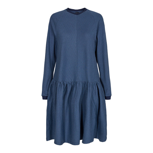 RUBI-DRESS - NAVY BLUE STRIPES